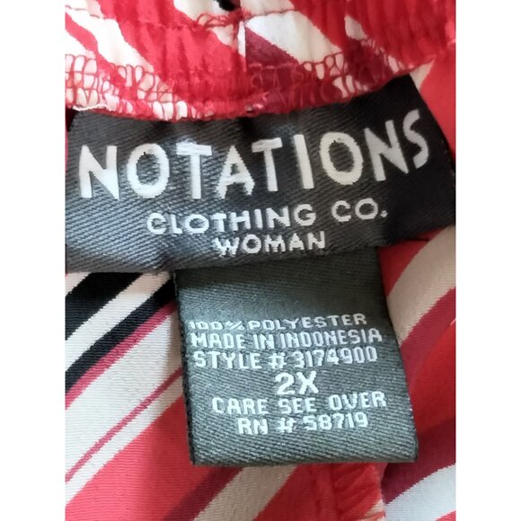 Notations Womens Elastic Waist Striped Ruffle Hem Lightweight Skirt Size 2X - Picture 6 of 7